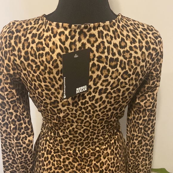 Meow!!! Fun Leopard Print Faux Wrap Dress - Picture 5 of 8